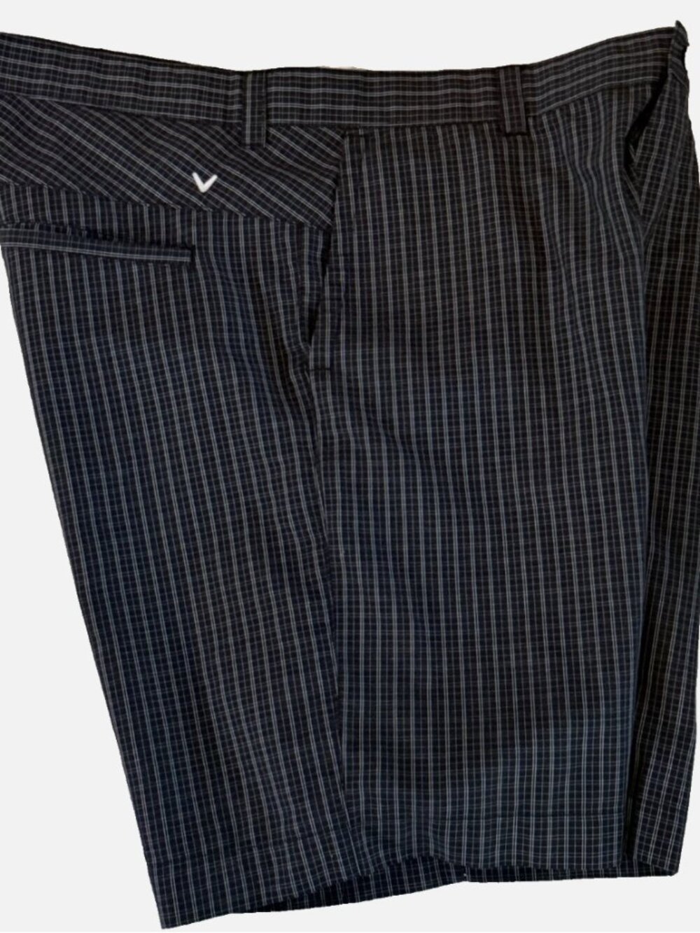 Callaway Golf X Series Men's 38 Black Plaid Stripe 10" Shorts Athletic Pockets